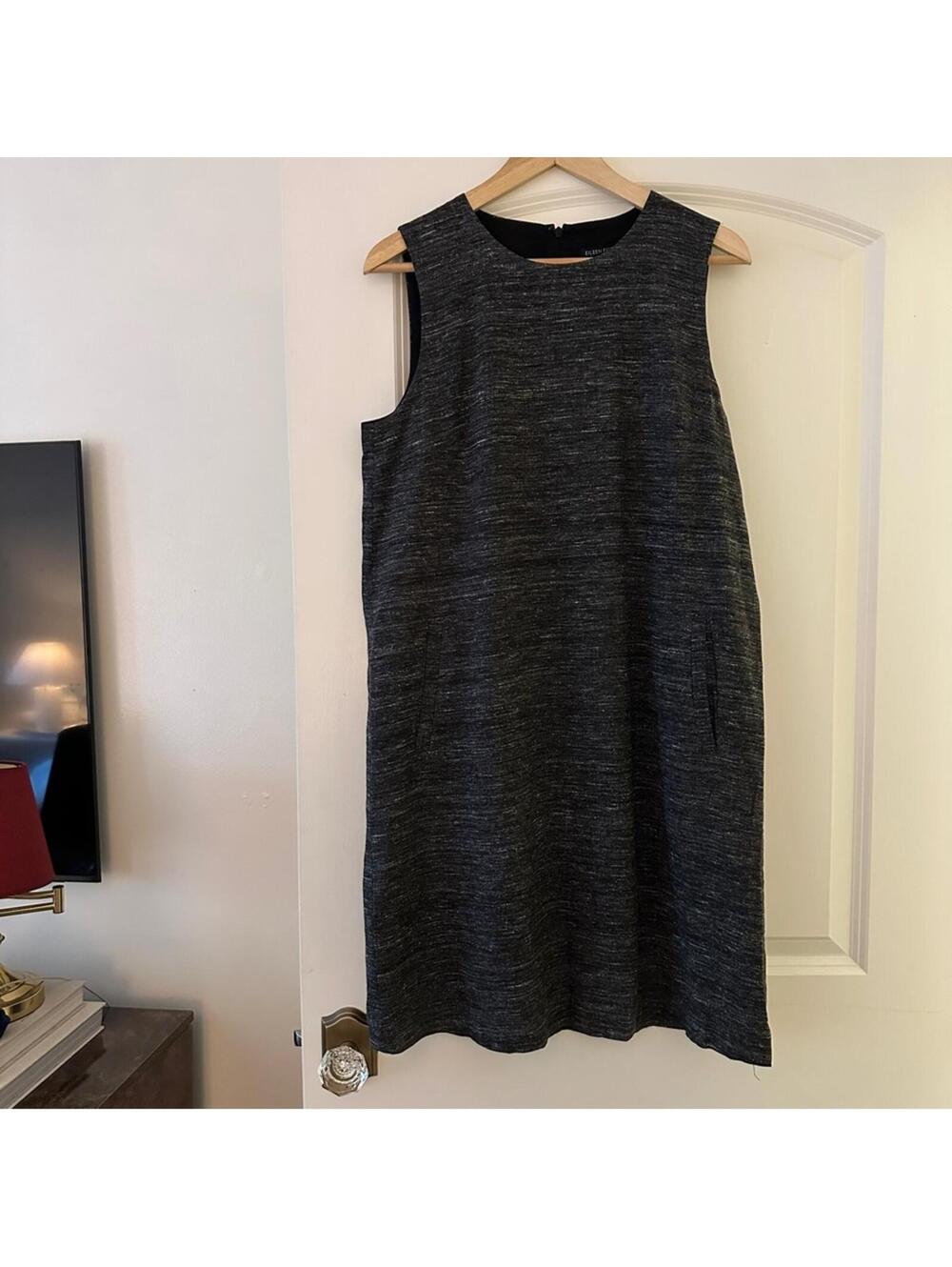 Eileen Fisher Charcoal Sleeveless Sheath Dress